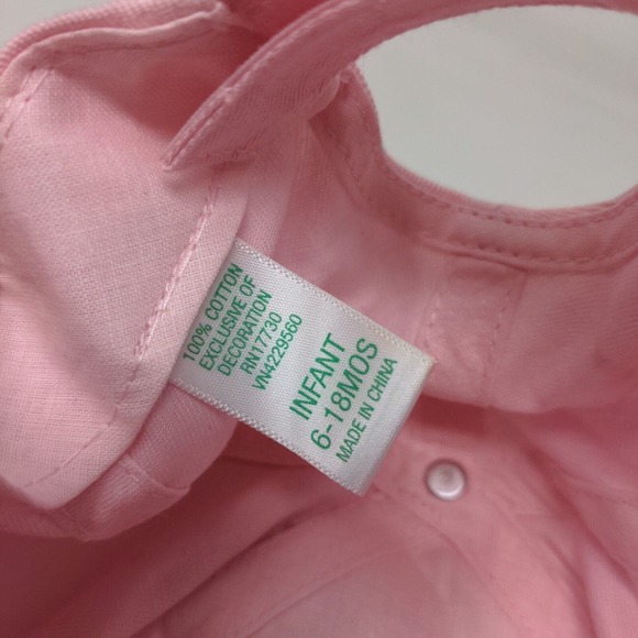 Unbranded Girl's Strapback Hat Pink Size Infant 6-18 months Baby Butterfly - Picture 7 of 7